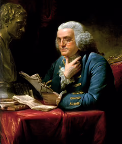 Портрет Бенджамина Франклина 1767 года кисти английского художника Дэвида Мартина (взят с Википедии)
