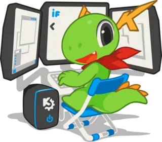 KDE's Developer Konqi mascot by Tyson Tan