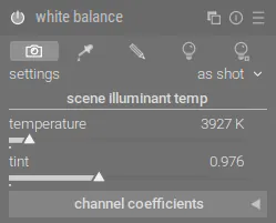 Модуль «white balance»